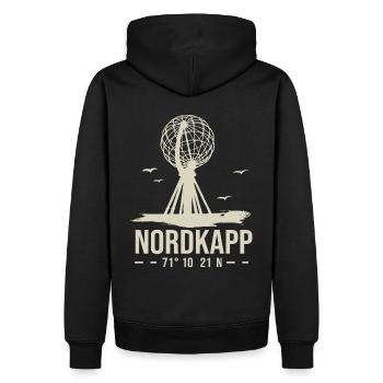 Nordkapp cap nord nordkap norvege - Sweat à capuche Premium bio Homme - noir - Dos - Nico (187cm)