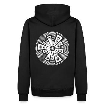 Haut-parleur 23 tekno - Sweat à capuche Premium bio Homme - noir - Dos - Nico (187cm)