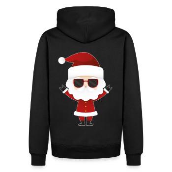 Cool Santa Weihnachtsmann Rock Spaß Fun - Men’s Premium Organic Hoodie - black - Back - Nico (187cm)
