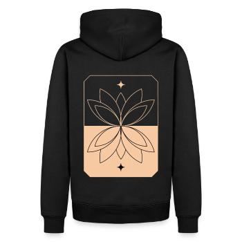 Lotus - Männer Premium Bio Hoodie - Schwarz - Hinten - Nico (187cm)