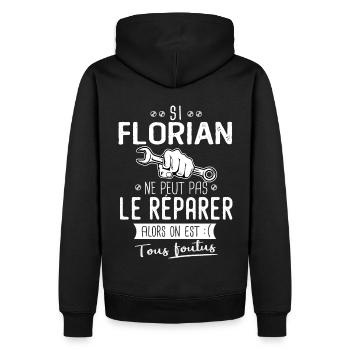 Si Florian ne peut pas le réparer on est foutus - Sweat à capuche Premium bio Homme - noir - Dos - Nico (187cm)