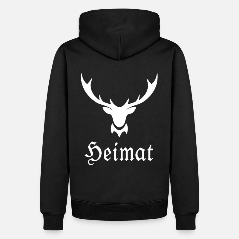 Patrie : bois de cerf - Sweat à capuche Premium bio Homme - noir