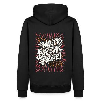 I WANT TO BREAK FREE - Männer Premium Bio Hoodie - Schwarz - Hinten - Nico (187cm)