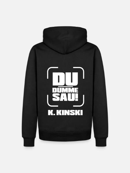 Kinski DU DUMME SAU - Männer Premium Bio Hoodie - Schwarz