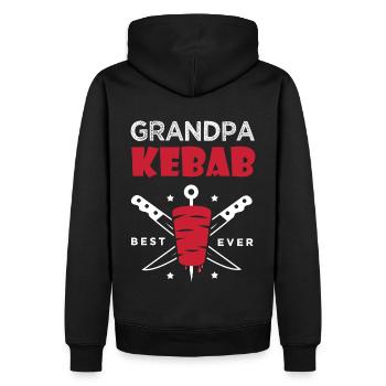 grandpa kebab gift grandfather chef best - Men’s Premium Organic Hoodie - black - Back - Nico (187cm)