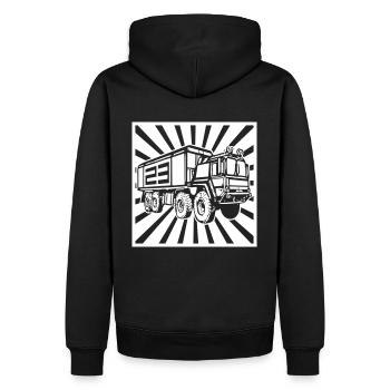 002 truck tekno 23 - Männer Premium Bio Hoodie - Schwarz - Hinten - Nico (187cm)