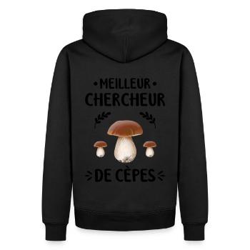 Cèpe Champignon Meilleur Chercheur De Cèpes - Sweat à capuche Premium bio Homme - noir - Dos - Nico (187cm)