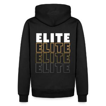 Elite Design von Elitesons - Männer Premium Bio Hoodie - Schwarz - Hinten - Nico (187cm)