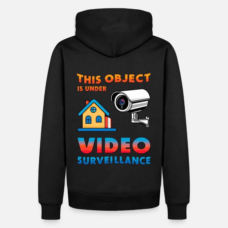 Objekt Überwachung - Männer Premium Bio Hoodie - Schwarz