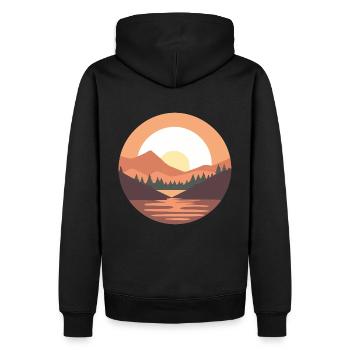 Sonnenaufgang - Männer Premium Bio Hoodie - Schwarz - Hinten - Nico (187cm)