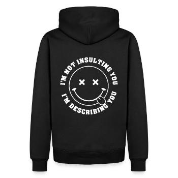Honesty Policy Tee - Men’s Premium Organic Hoodie - black - Back - Nico (187cm)