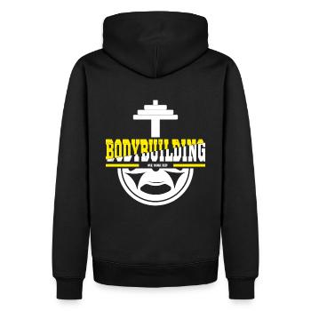 bodybuilding one more rep - Sweat à capuche Premium bio Homme - noir - Dos - Nico (187cm)