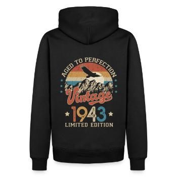 1943 Humor Birthday 80 Years Age Perfection - Men’s Premium Organic Hoodie - black - Back - Nico (187cm)
