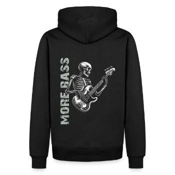 Crâne de squelette avec guitare basse et basse Saying More - Sweat à capuche Premium bio Homme - noir - Dos - Nico (187cm)