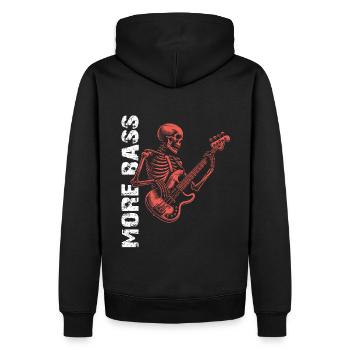 Crâne de squelette avec guitare basse et basse Saying More - Sweat à capuche Premium bio Homme - noir - Dos - Nico (187cm)