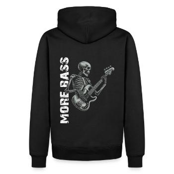 Crâne de squelette avec guitare basse et basse Saying More - Sweat à capuche Premium bio Homme - noir - Dos - Nico (187cm)