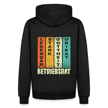 Betriebsrat Geschenk Gewählt - Männer Premium Bio Hoodie - Schwarz - Hinten - Nico (187cm)