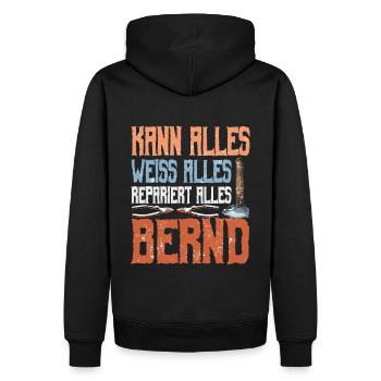 Bernd Name Geschenk Spruch - Männer Premium Bio Hoodie - Schwarz - Hinten - Nico (187cm)