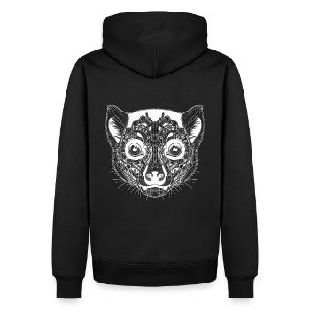 Lémurien biomécanique - Design blanc - Sweat à capuche Premium bio Homme - noir - Dos - Nico (187cm)
