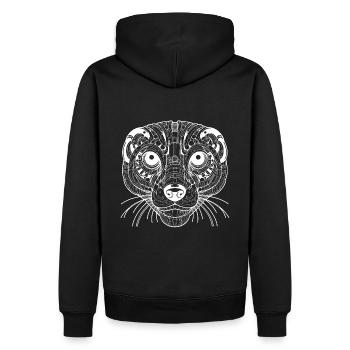 Suricate biomécanique - Design blanc - Sweat à capuche Premium bio Homme - noir - Dos - Nico (187cm)