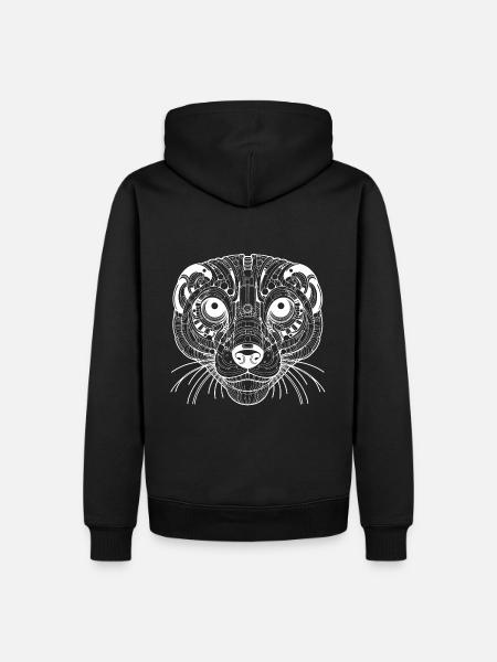 Biomechanical Meerkat - White Design - Men’s Premium Organic Hoodie - black