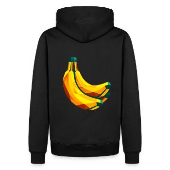 Abstrakte geometrische Banane - Farbdesign - Männer Premium Bio Hoodie - Schwarz - Hinten - Nico (187cm)