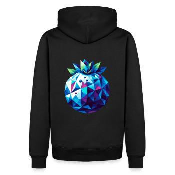 Abstrakte geometrische Heidelbeere - Farbgestaltung - Männer Premium Bio Hoodie - Schwarz - Hinten - Nico (187cm)