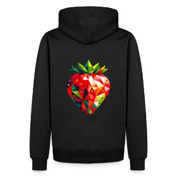 Abstrait Géométrique Fraise - Design de Couleur - Sweat à capuche Premium bio Homme - noir - Dos - Nico (187cm)
