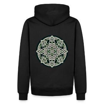Ewiges keltisches Knotenwerk Mandala Kunst 2 - Männer Premium Bio Hoodie - Schwarz - Hinten - Nico (187cm)