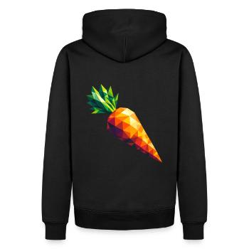 Carotte géométrique abstraite - Color Burst Design - Sweat à capuche Premium bio Homme - noir - Dos - Nico (187cm)