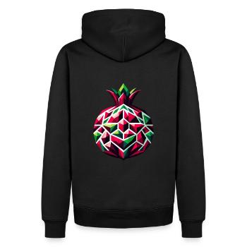 Abstrakter geometrischer Granatapfel - Farbgestaltung - Männer Premium Bio Hoodie - Schwarz - Hinten - Nico (187cm)