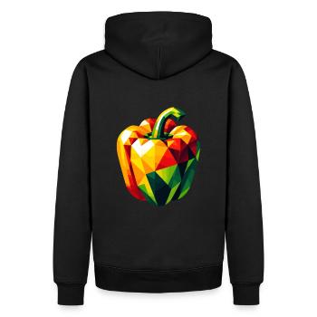 Poivre géométrique abstrait - Design de couleur - Sweat à capuche Premium bio Homme - noir - Dos - Nico (187cm)