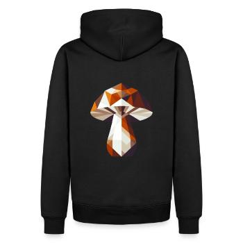Abstrakter geometrischer Pilz - Farbdesign - Männer Premium Bio Hoodie - Schwarz - Hinten - Nico (187cm)