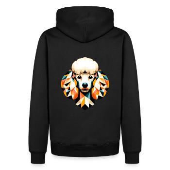 Pastellfarbener geometrischer Pudel: schickes abstraktes Design - Männer Premium Bio Hoodie - Schwarz - Hinten - Nico (187cm)