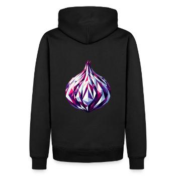 Oignon géométrique : mosaïque polygonale abstraite - Sweat à capuche Premium bio Homme - noir - Dos - Nico (187cm)