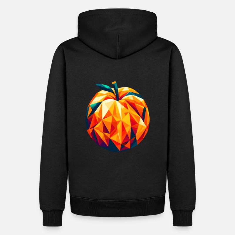 Abricot géométrique : Low-Poly Fruit Art - Sweat à capuche Premium bio Homme - noir