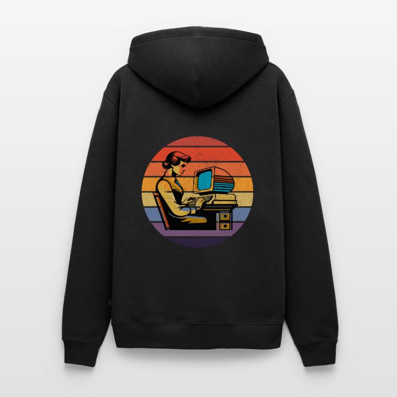Retro Programmer: Vintage Computing Aesthetic Men’s Premium Organic Hoodie