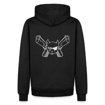 Eichhörnchen mit einer Waffe - Männer Premium Bio Hoodie - Schwarz - Hinten - Nico (187cm)
