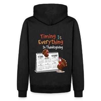 Calendrier de Thanksgiving - Sweat à capuche Premium bio Homme - noir - Dos - Nico (187cm)