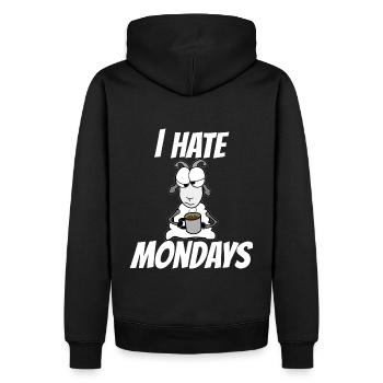 Montag - I hate Mondays - Männer Premium Bio Hoodie - Schwarz - Hinten - Nico (187cm)