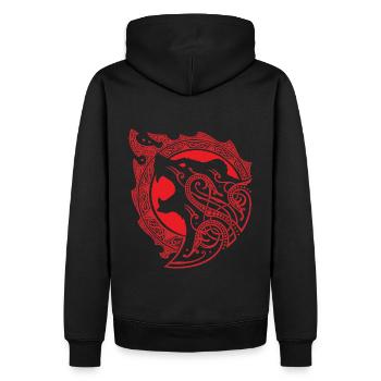 Viking Berserker - Men’s Premium Organic Hoodie - black - Back - Nico (187cm)