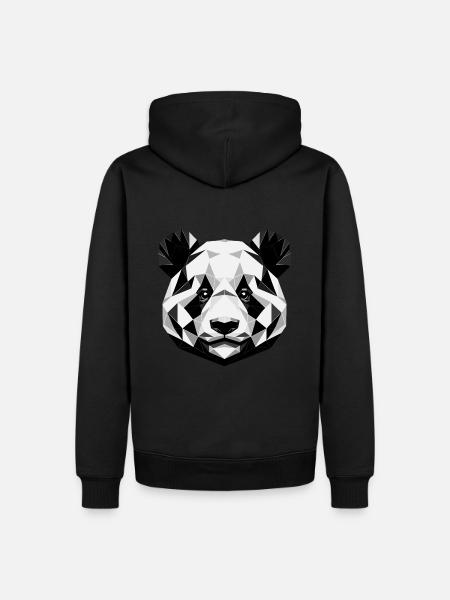 Abstract Geometric Panda - Monochrome Design - Men’s Premium Organic Hoodie - black