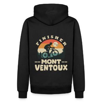 Bike Finisher Mont Ventoux Radfahrer - Männer Premium Bio Hoodie - Schwarz - Hinten - Nico (187cm)