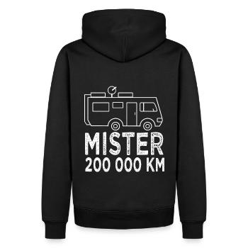 Campingplatz Mister 200.000 km Wohnmobil Geschenk - Männer Premium Bio Hoodie - Schwarz - Hinten - Nico (187cm)