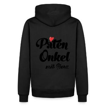 Patenonkel mit Herz Taufpate mit Herz Patenonkel - Männer Premium Bio Hoodie - Schwarz - Hinten - Nico (187cm)