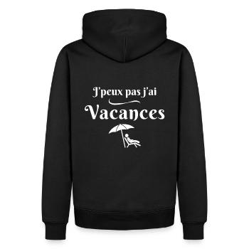 Ferien, Sommerferien - Männer Premium Bio Hoodie - Schwarz - Hinten - Nico (187cm)