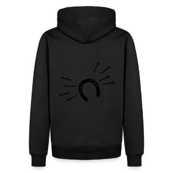 footprints horse - Men’s Premium Organic Hoodie - black - Back - Nico (187cm)