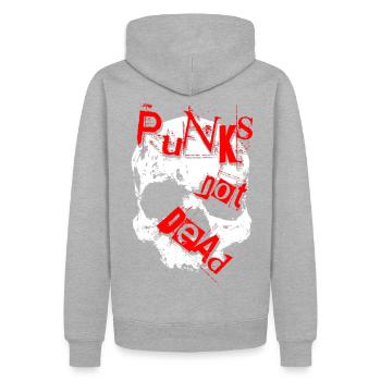Punks Not Dead - Men’s Premium Organic Hoodie - heather grey - Back - Thijin (182cm)
