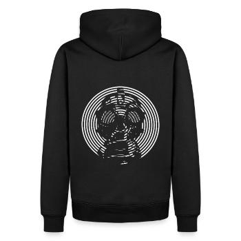 Freetekno - Sweat à capuche Premium bio Homme - noir - Dos - Nico (187cm)