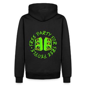 FÊTE GRATUITE POUR LES GENS GRATUITS - Sweat à capuche Premium bio Homme - noir - Dos - Nico (187cm)